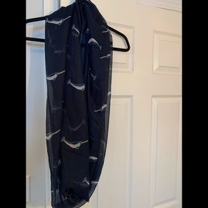 Navy Infinity Chiffon Scarf <NARWHALS>